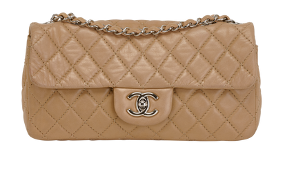 East-West Single Flap, &pound;1,800, Handbags, Beige, Leather, Front view